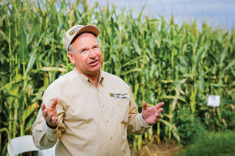 Wayne Flanary, MU Extension professional and agronomy specialist, talks to producers about no-till farming at Graves-Chapple Research Center.