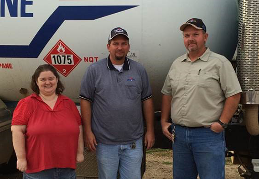 Joining MFA Oil from Home Service Oil are (L to R): Shirley Swoveland, CSR; Alex McGonical, salesman; and Rodney Pierce, salesman.