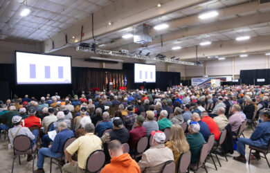 More than 300 delegates listen to presentations at the MFA Oil Annual Delegate Meeting.