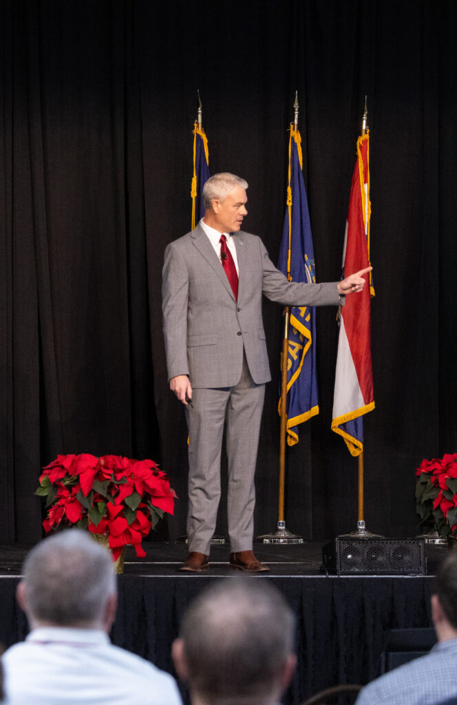 MFA Oil President & CEO Jon Ihler speaking at the 96th Annual Delegate Meeting updated delegates about the cooperative’s operations in Fiscal Year 2025.