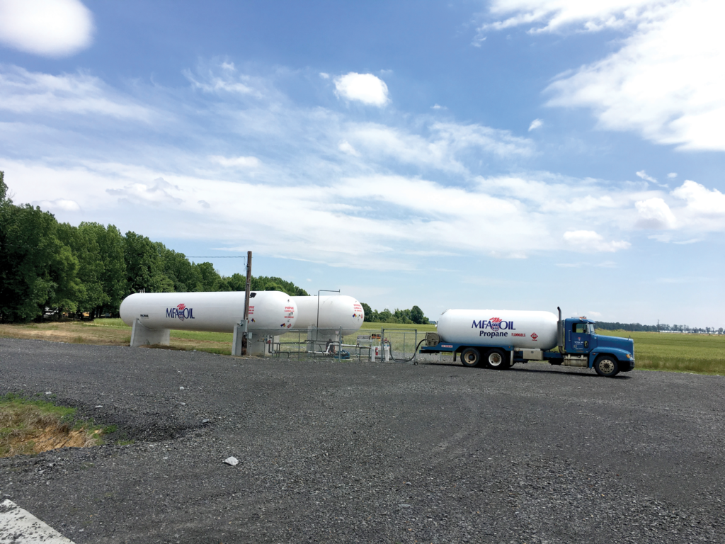 Broiler barns are kept at temperatures of at least 90 degrees Fahrenheit to promote growth in chicks. MFA Oil keeps poultry producers well 