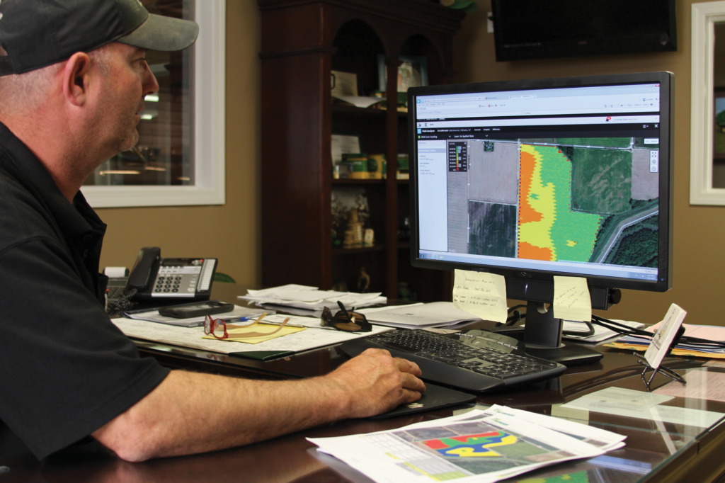 Len Nall of Delta Farms uses yield maps and soil data to formulate his variable-rate fertilizer applications and planting prescriptions.