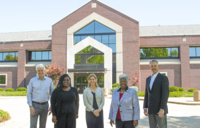 From left to right - Don Smith, MFA Oil director of mergers and acquisitions; Rev. Stephanie Allen, of the St. Paul AME Church in Columbia, Mo.; Emily Fisher, MFA Oil mergers and acquisitions analyst; Rev. Darlene Singer Smith, presiding elder of the AME Church’s St. Louis and Columbia District; and Jon Ihler, MFA Oil president and CEO.