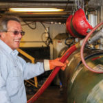 Bulk oil driver Ron Walbourn delivers lubricants to customers in northwest Missouri.