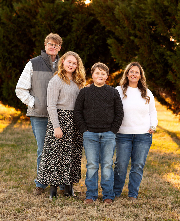 Lucky Ladd Farms owner Jason Ladd, daughter Jacey, son William and wife Amy.